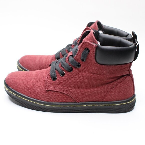 Dark Maroon Canvas Dr Marten's - Picture 1 of 12